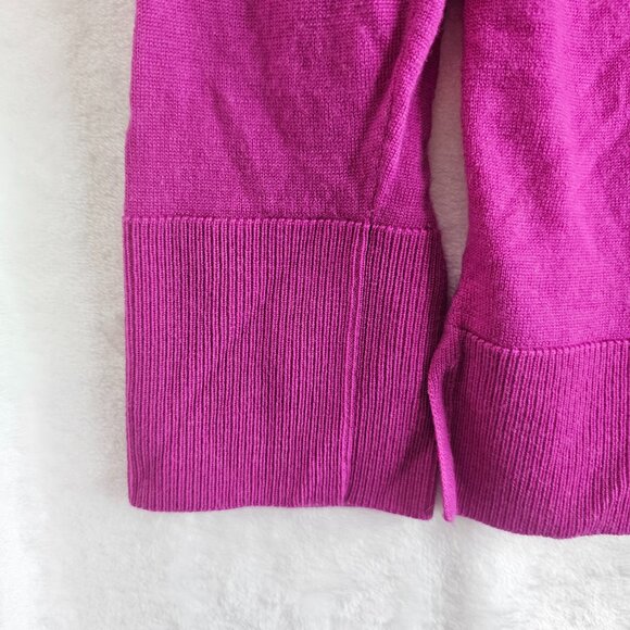 Banana Republic Women Sweater Merino Wool Size L V-Neck Pink Solid Pullover - Picture 8 of 12